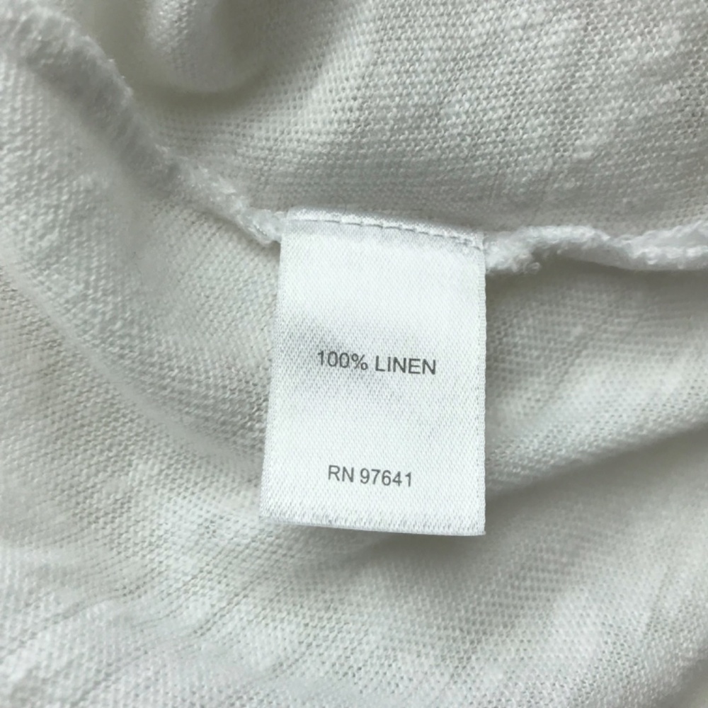 J Jill Love 100% Linen White Open Front Pocket Cardigan M 3/4 Ruched Sleeves - Picture 8 of 8